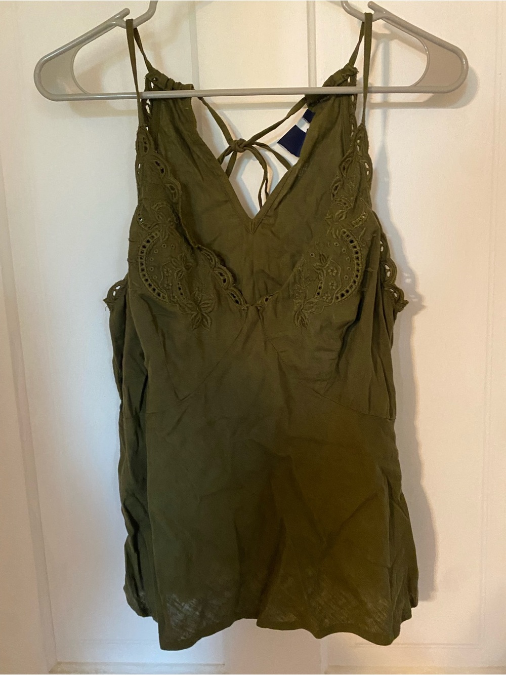 Women’s Olive Green Lace-Trim Cami Top GAP Petite Medium